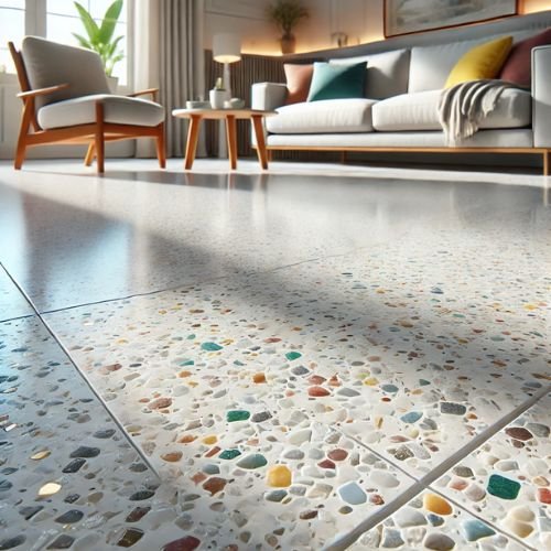 White Terrazzo Tile Flooring in Dubai